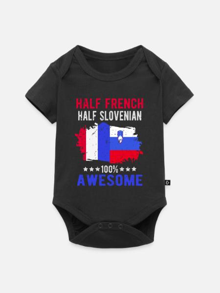 Halb Franzose Halb Slowenier - Baby Premium Kurzarmbody - Schwarz