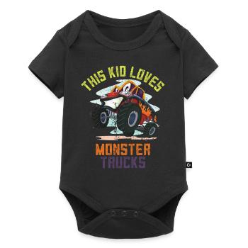 Dieses Kind liebt Monster Trucks - Baby Premium Kurzarmbody - Schwarz - Vorne