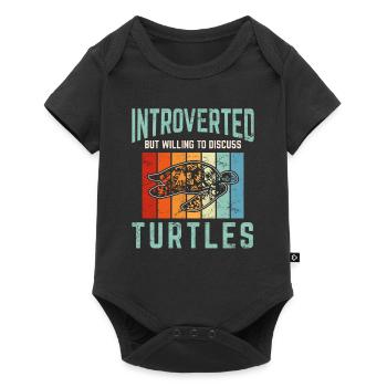 Introverted But Willing To Discuss Turtles Turtle - Baby Premium short-sleeve bodysuit - black - Front