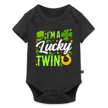 I am a happy twin Ireland Irish - Baby Premium short-sleeve bodysuit - black - Front