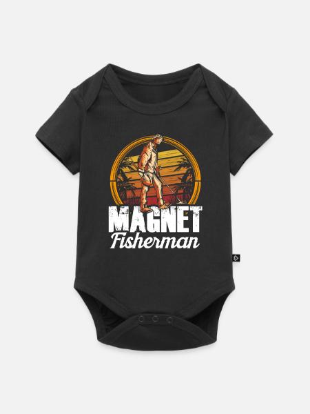 Magnetfischer Magnet Magnetfischen - Baby Premium Kurzarmbody - Schwarz