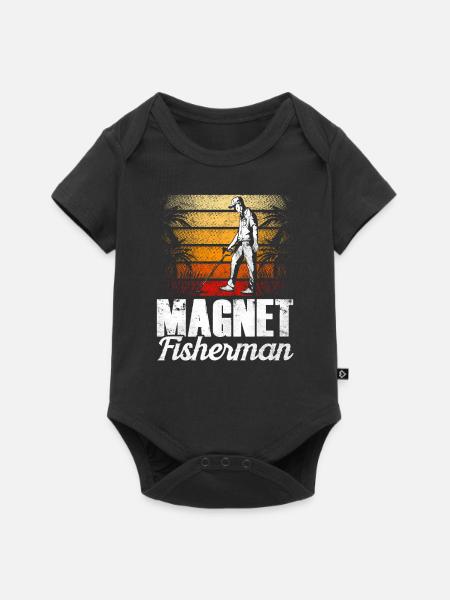 Magnetfischer Magnet Magnetfischen - Baby Premium Kurzarmbody - Schwarz