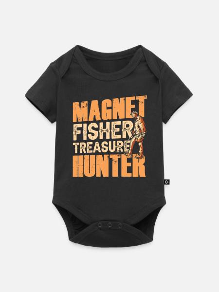 Magnet Fischer Schatzsucher Magnetfischen - Baby Premium Kurzarmbody - Schwarz