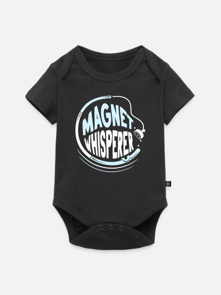 Magnet Flüsterer Magnetfischer Magnetfischen - Baby Premium Kurzarmbody - Schwarz