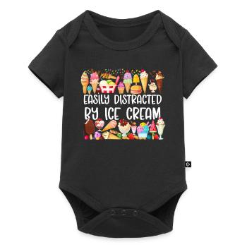 Ice Cream Cone Popsicle Easily - Baby Premium Kurzarmbody - Schwarz - Vorne