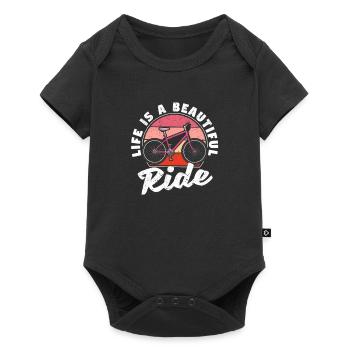 Life is a beautiful ride fun cycling - Baby Premium short-sleeve bodysuit - black - Front
