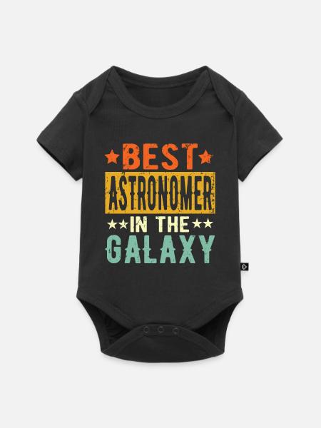 Best Astronom ever Astronom Geschenk - Baby Premium Kurzarmbody - Schwarz