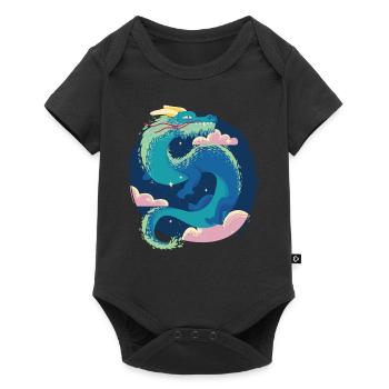 Chinese Dragon Asian Orientaler Schlange Fantasy S - Baby Premium Kurzarmbody - Schwarz - Vorne