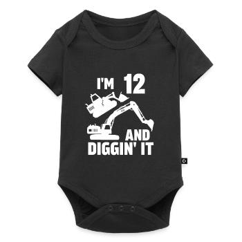 Ich bin 12 und Diggin' It - Baby Premium Kurzarmbody - Schwarz - Vorne