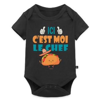 ici c est moi le chef cadeau tacos taco mexique - Body à manches courtes Premium Bébé - noir - Devant