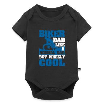 Father's Day Biker Dad Like a normal dad, but - Baby Premium short-sleeve bodysuit - black - Front