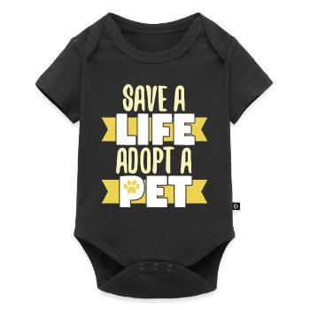 Safe A life Adopt A Pet Adoption - Baby Premium short-sleeve bodysuit - black - Front