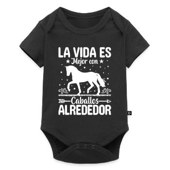 La Vie Est Meilleure Avec Des Chevaux - Body à manches courtes Premium Bébé - noir - Devant