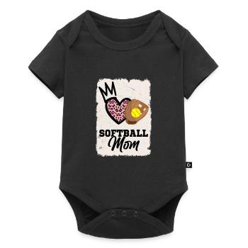 Leopard Softball Mom Softball Game Day - Body à manches courtes Premium Bébé - noir - Devant