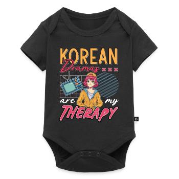 Design pop coréen pour un fan de mode K-Pop - Body à manches courtes Premium Bébé - noir - Devant