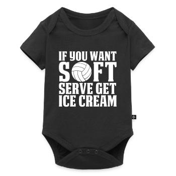 Funny volleyball saying beach volleyball - Baby Premium short-sleeve bodysuit - black - Front