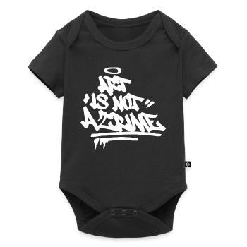 Kunst ist kein Verbrechen Graffiti Street Art Hand - Baby Premium Kurzarmbody - Schwarz - Vorne