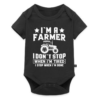Farmer Farmer Bulldog Tracteur - Agriculture - Body à manches courtes Premium Bébé - noir - Devant