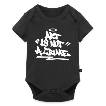 Kunst ist kein Verbrechen Graffiti Street Art Hand - Baby Premium Kurzarmbody - Schwarz - Vorne