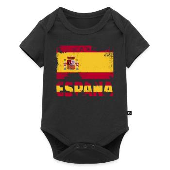 Spanienflagge Vintage Distressed España Grunge Rei - Baby Premium Kurzarmbody - Schwarz - Vorne