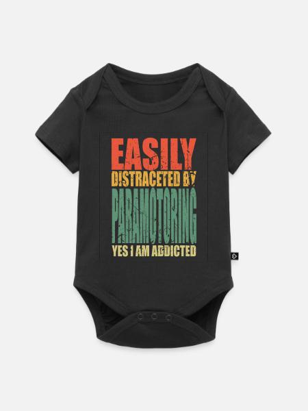 Paramotoring Spruch lustig - Baby Premium Kurzarmbody - Schwarz