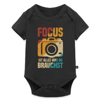 Fotografen Focus ist alles was du brauchst Kamera - Baby Premium Kurzarmbody - Schwarz - Vorne