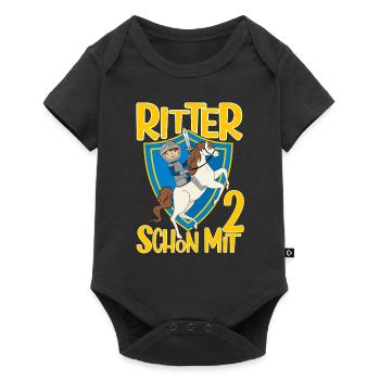 2 Jahre Jungen Ritter Geburtstagsmotiv Geschenk - Baby Premium Kurzarmbody - Schwarz - Vorne