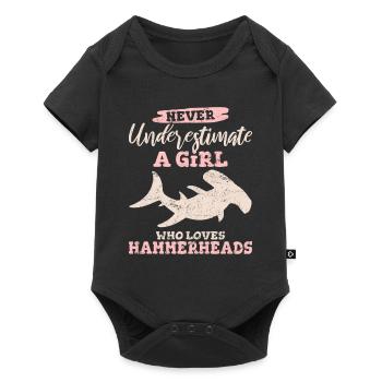 Never Underestimate A Girl Who Loves Hammerheads S - Baby Premium Kurzarmbody - Schwarz - Vorne