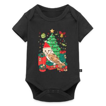 Hibou de Noël laid - Body à manches courtes Premium Bébé - noir - Devant