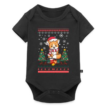 Ugly Christmas Fox Pattern Knitted Xmas Christ Child - Baby Premium short-sleeve bodysuit - black - Front