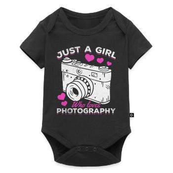 Juste une fille qui est photographe de photographie - Body à manches courtes Premium Bébé - noir - Devant