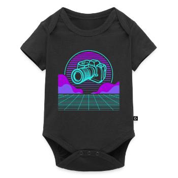 Photography Camera Lens Vaporwave - Baby Premium Kurzarmbody - Schwarz - Vorne