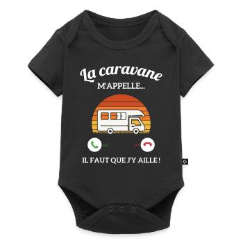 La Caravane m'appelle faut que j'y aille ! - Body à manches courtes Premium Bébé - noir - Devant