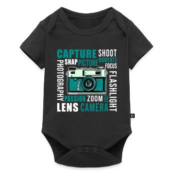 Photography Camera Lens Retro - Baby Premium Kurzarmbody - Schwarz - Vorne