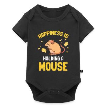 Souris Souris Cadeau Rat Rongeur Souris Souris Lousemaus - Body à manches courtes Premium Bébé - noir - Devant