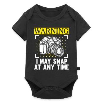Photography Camera Lens WarningIPhotography Camera - Baby Premium Kurzarmbody - Schwarz - Vorne