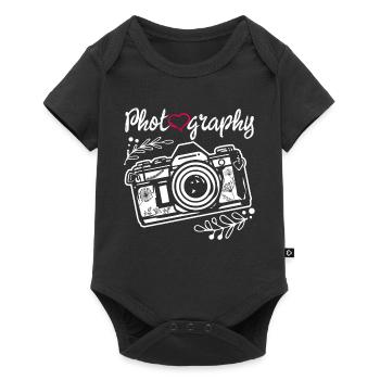 Photography Camera Lens Watercolor - Baby Premium Kurzarmbody - Schwarz - Vorne