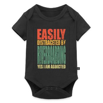 Riverboarding Spruch lustig - Baby Premium Kurzarmbody - Schwarz - Vorne