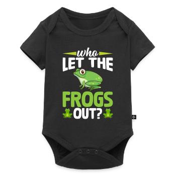 Who let the frogs out? Funny Frog - Baby Premium short-sleeve bodysuit - black - Front