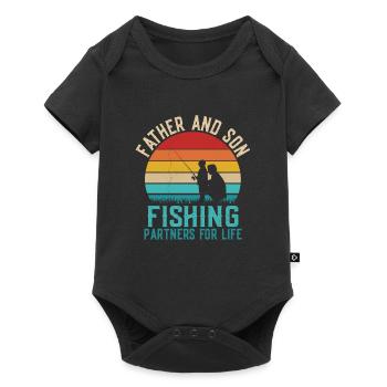 Père et fils Partenaires de pêche pour la vie Pêcheur à la ligne - Body à manches courtes Premium Bébé - noir - Devant