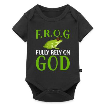Rely fully on God - Frog - Baby Premium short-sleeve bodysuit - black - Front