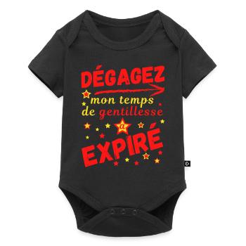 Dégagez mon temps de gentillesse a expiré - Body à manches courtes Premium Bébé - noir - Devant