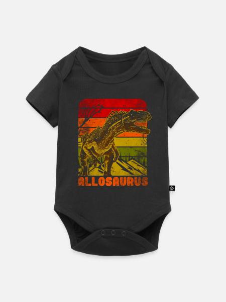 Allosaurus Dinosaurier - Baby Premium Kurzarmbody - Schwarz