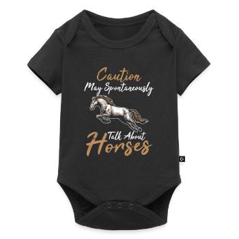 La prudence peut parler spontanément de chevaux cheval - Body à manches courtes Premium Bébé - noir - Devant