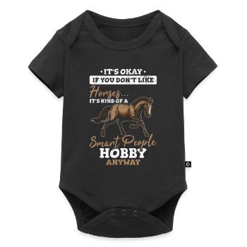 Chevaux... C’est une sorte de passe-temps pour les gens intelligents de toute façon - Body à manches courtes Premium Bébé - noir - Devant