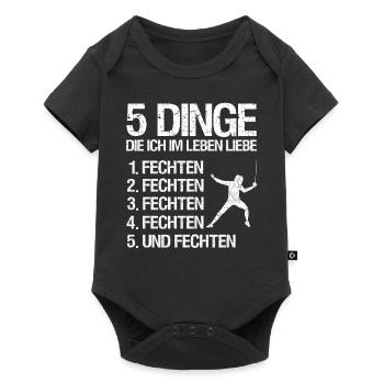 Fechten Degen Fechtduell Geschenkidee - Baby Premium Kurzarmbody - Schwarz - Vorne
