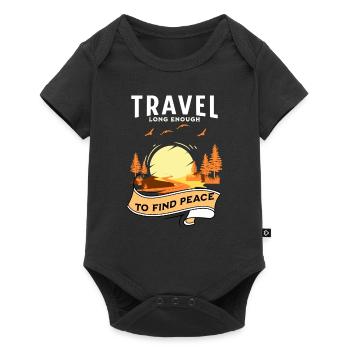 Travel long enough to find peace - Body à manches courtes Premium Bébé - noir - Devant
