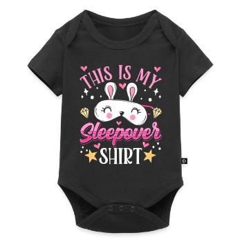 C’est mon Sleepover Shirt Party Stay - Body à manches courtes Premium Bébé - noir - Devant