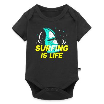 Le surf est life surfer surf surf surf - Body à manches courtes Premium Bébé - noir - Devant