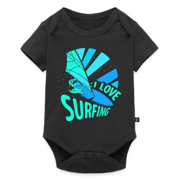 J’adore surfer surf surf surf surf - Body à manches courtes Premium Bébé - noir - Devant